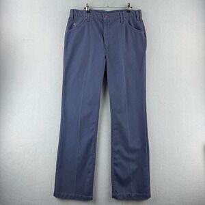 Vintage Sears Western Pants Mens Fits 33x31 Blue Poly Blend Bootcut Scoville Zip
